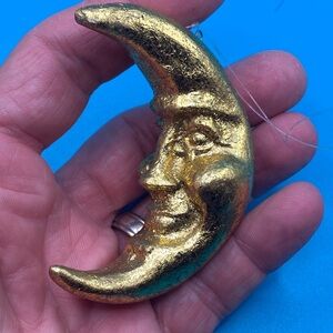 Vintage Golden Man on the Moon Ornament